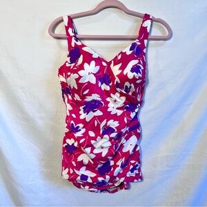 Vintage Perfection Fit by Roxanne 14/36 Cup C Floral One-Piece Swimsuit